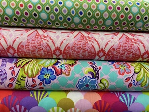 Tula Pink Parisville (Deja Vu) Cotton Fabric by 1/4 M* Cameo Ship Scallop - Picture 1 of 9