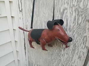 Novelty Metal Dog Purse Black Brown Moveable Limbs Adjustable Crossbody Vintage - Picture 1 of 10