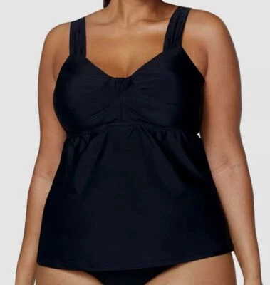 Raisins Curve Womens Black Rimini Tankini Top Swimwear Plus Size 18W - Image 1 of 3
