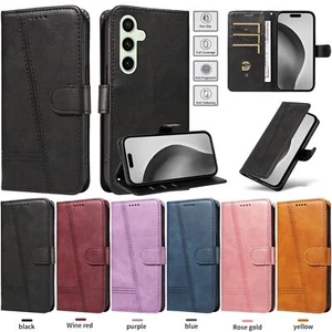 Custodia telefono per Samsung Galaxy S8 S9 S10e porta carte portafoglio pelle flip cover - Foto 1 di 70