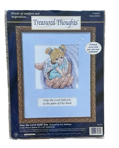Vtg 1997 Dimensions Treasured Thoughts May The Lord Hold You Cross Stitch Kit - Picture 1 of 2