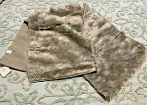 Juneau Collection Faux Fur Table Runner 15” x 90” Gray NEW - Picture 1 of 3