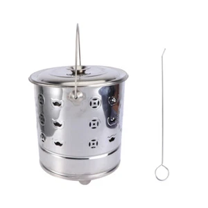 2 Pcs Stainless Steel Fire Bucket Yard Debris Burn Incinerator Bin - Picture 1 of 12