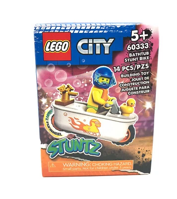 LEGO Bathtub Stunt Bike 60333 City Stuntz minifigure motorcycle - Image 1 of 4
