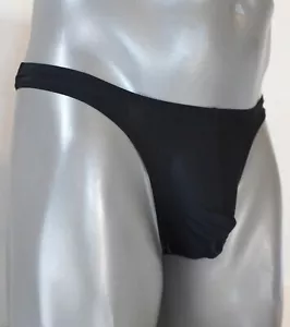 NEW MEN'S BLACK THONG SIZE S/M 28-34 - Picture 1 of 5
