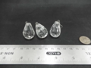 Set 3 Vintage Klar Pressglas Facettierte Tropfen. 20 mm - Bild 1 von 8