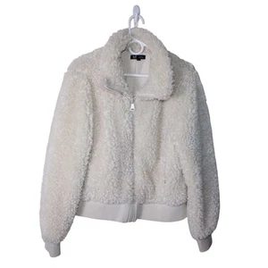 Chaqueta estilo bombardero oso de peluche crema colección Trf de Zara para mujer talla XL - Imagen 1 de 17