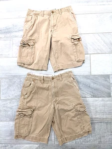 2 Pair AMERICAN EAGLE Vintage Y2K Mens Cargo Shorts Sz 29 Street Baggy Grunge - Picture 1 of 5