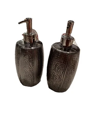 Juego de 2 Dispensadores de Jabón Decorativos - Acabado Bronce Oscuro Texturizado Foto 1 de 4