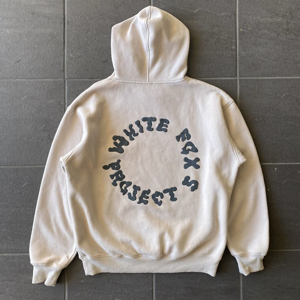 White Fox Project 5 Hoodie S/M Beige Oversized Fit Graphic Pullover Jumper - Image 1 of 4