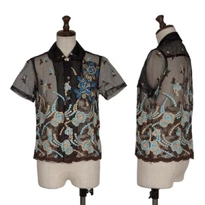 robe de chambre COMME des GARCONS Floral Embroidery Mesh Shirt Size S(K-155231) - Picture 1 of 12