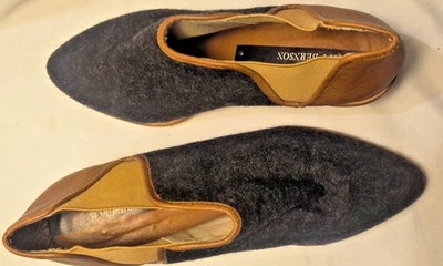 Matt Bernson серый ткани/кожи акцентированный стек каблук заостренный носок Sz. 10 М - Изображение 1 из 4