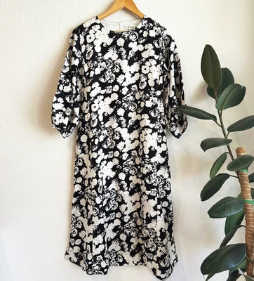 Vestido Everlane Mujer Lino Línea A Midi Floral Talla 2 Bolsillos Relajados Preppy Foto 1 de 4