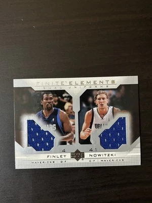 2003-04 UD Finite Elements Dirk Nowitzki Michael Finley Dual Uniforms Relic FS20 - Image 1 of 2