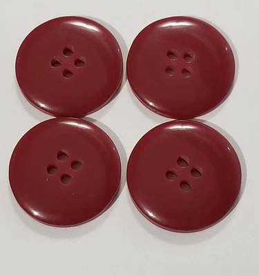 4 Hole Buttons Mute Red Flat Plastic 4 Total Round for Crafts Sewing - Image 1 of 3