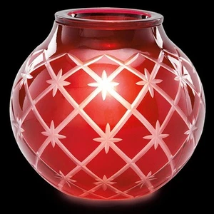 Calentador de cera Scentsy Christmas Glow tamaño completo - retirado - vidrio grabado rojo - nuevo - Imagen 1 de 4