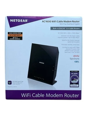 NETGEAR AC1600 WiFi Cable Modem Router C6250 Dual Band Gigabit DOCSIS 3.0 - Image 1 of 4