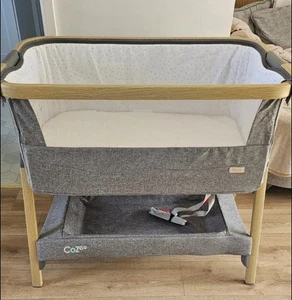 TUTTI Bambini Cozee Bedside Crib - Oak and Charcoal - Picture 1 of 7