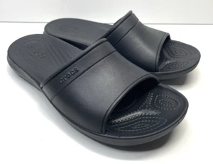 Sandalias Crocs Slides Para Hombres 9 Negras Clásicas Icónicas Confort Sin Cordones Luz de Agua - Imagen 1 de 4