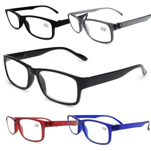+1.0+1.5+2.0+2.5+3.0+3.5+4.0 4 Pairs Reading Glasses Anti Blue Light Full Frame - Picture 1 of 13