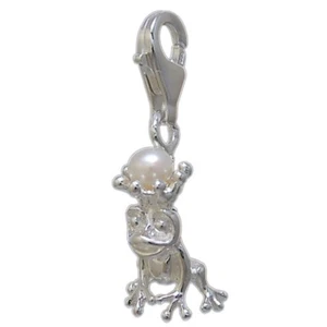 MELINA Charm Anhänger Frosch mit Krone Silber 925 - Picture 1 of 1
