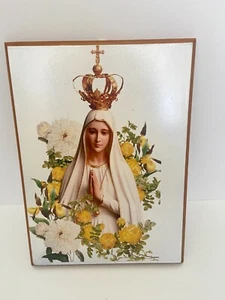 Blessed Virgin Mary Image On Wood - Picture 1 of 5