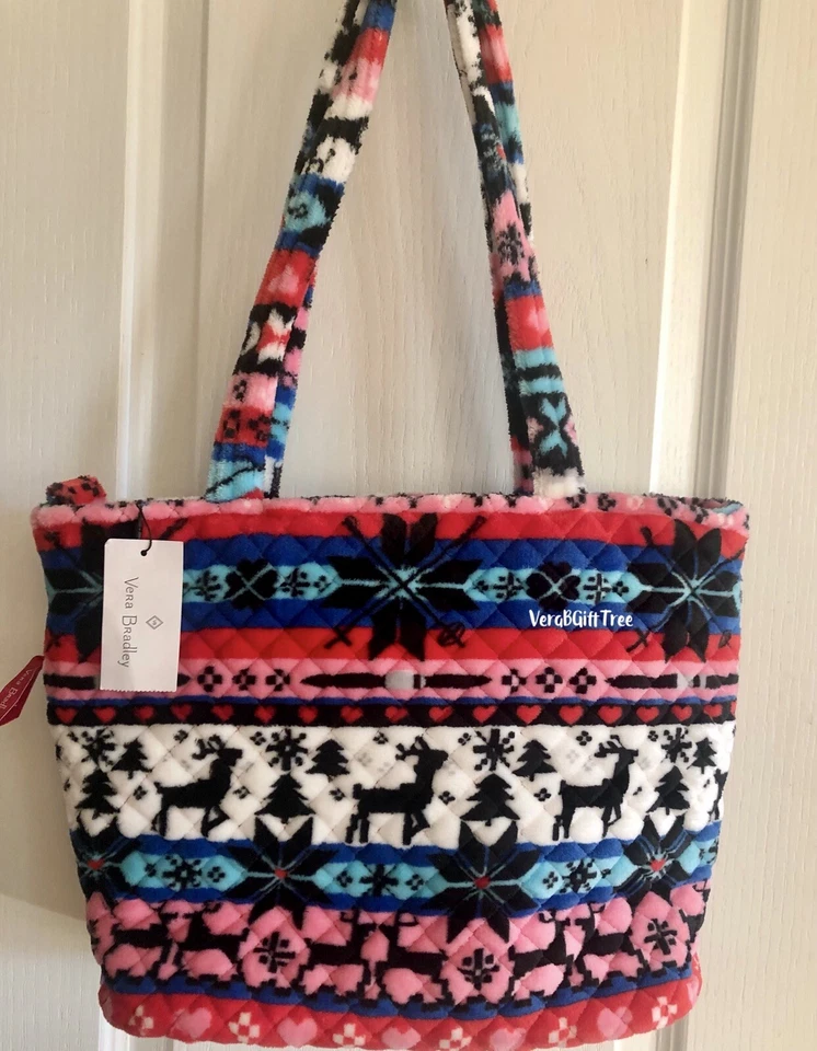 SMALL VERA TOTE BAG Nordic Stripe Fleece Bradley 29164-12558 with Tags