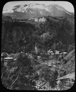 ANTIQUE Magic Lantern Slide MIYANOSHITA FROM DAGOSHIMA C1890 PHOTO JAPAN - Picture 1 of 2