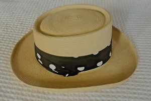 "La Giralda" Natural Palm Leaf Hat Handmade Guatemala Palm Heart Factory Size 52 - Picture 1 of 5