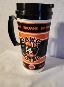 1999 NFL Cleveland Browns Plastic Travel Mug Dawg Pound Burger King Vintage - Picture 1 of 5