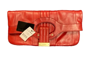 L.A.M.B Isis Gwen Stefani Rouge Leather Convertible clutch Purse Handbag New - Picture 1 of 7