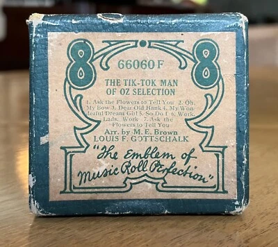 SELECCIÓN TIK-TOK HOMBRE DE OZ Raro Piano 88 Rollo de Música 66060F L. Frank Baum ¡En muy buen estado++! Foto 1 de 2