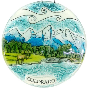Decorazione albero di Natale Colorado ornamento - arte vetro cattura luce mappa da appendere - Foto 1 di 5