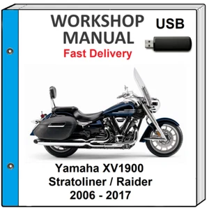YAMAHA XV1900 MIDNIGHT STAR ROADLINER 2006 - 2017 SERVICE REPAIR SHOP MANUAL USB - Picture 1 of 1