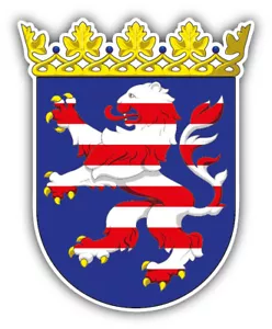 Calcomanía adhesiva para parachoques de coche Hesse State escudo de armas Alemania - 9"", 12"" o 14"" - Imagen 1 de 1