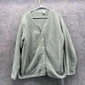 Orvis Sweater Women Extra Large Ladies Green Olive Casual Cardigan Polyester - Picture 1 of 10