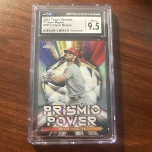 2021 Topps Chrome Prismic Power Bryce Harper #PP-4 CGC 9.5 - Picture 1 of 2