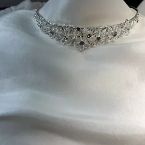 bridal hair Band Crown By Private Label By G. # 8 Flowers Crystals - Picture 1 of 8