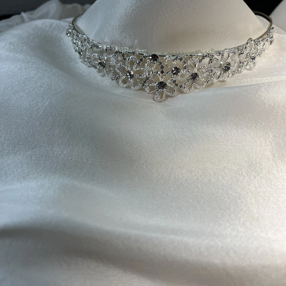 bridal hair Band Crown By Private Label By G. # 8 Flowers Crystals - Image 1 of 4