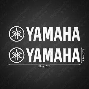 2 sticker YAMAHA Blanc Logo 20 cm tuning réservoir déco autocollant Moto Scooter