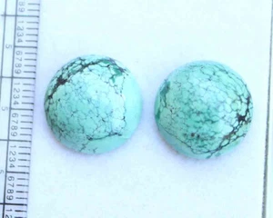 23,10 Cts 15,5 Mm PIETRA PREZIOSA SCIOLTA NATURALE TIBETANO TURCHESE TONDO CABOCHON - Foto 1 di 4