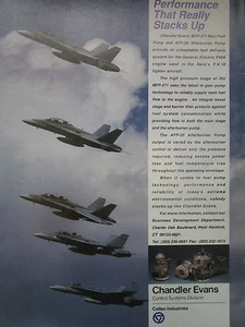 3/1991 PUB COLT CHANDLER EVANS MAIN FUEL PUMP F/A-18 AFTERBURNER PUMP AD - Foto 1 di 1