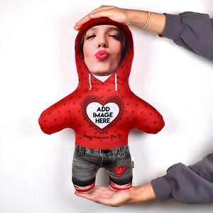 Personalised Love Heart Hoodie Mini Me Face Doll Custom Gift Add Photo and Text