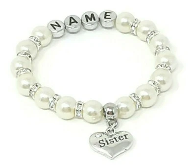 HAPPY..HIPPO Personalised Family Birthday Xmas Charm Bracelet Free Gift Bag Sister Niece Mum