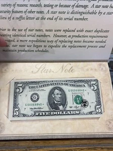 1993 $5 Chicago District Star Note In BEP Portfolio Fr 1983-G* 3 - Picture 1 of 1