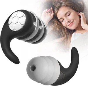 Noise Cancelling Ear Plugs for Sleeping Soft Silicone Reusable for Sleep & Study - Picture 1 of 8