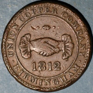 United Kingdom 1 Penny Birmingham 1812 Union Copper Company - Picture 1 of 2