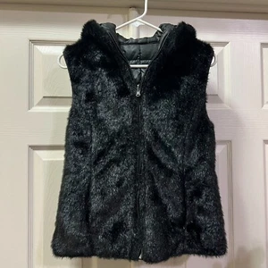 Love Token Faux Fur/ Puffer Reversible Vest w/ Pockets Black Women's Small - Picture 1 of 11