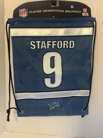 Detroit Lions Matthew Stafford #9 NFL Backpack Drawstring Cinch Sack Cover