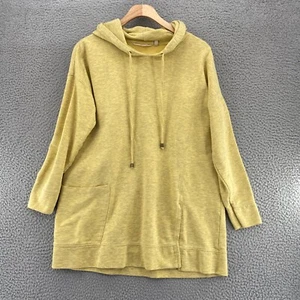 Soft Surroundings Hoodie Womens Medium Soho Tunic Heathered Yellow Pocket Knit - Picture 1 of 11